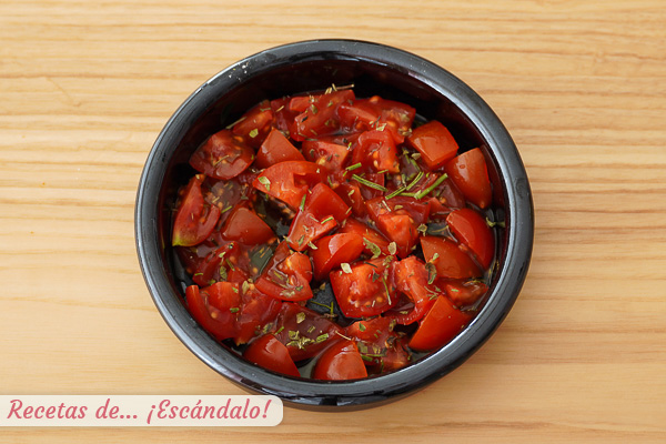 Tomates cherry queso provolone al horno