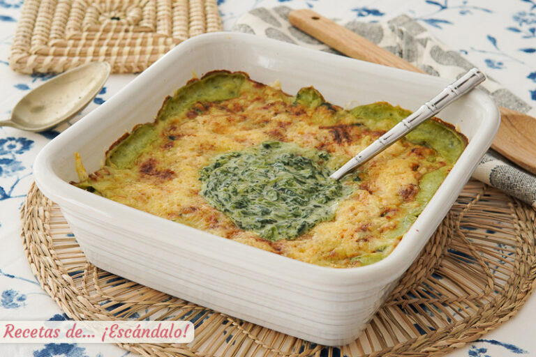 Espinacas con bechamel gratinadas, cremosas y deliciosas