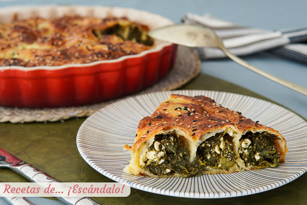 Receta de borek turco con espinacas y queso feta
