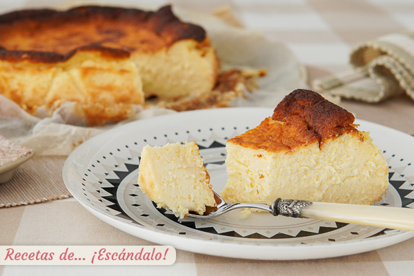 Receta de tarta de queso La Vina con Thermomix, queda de 10